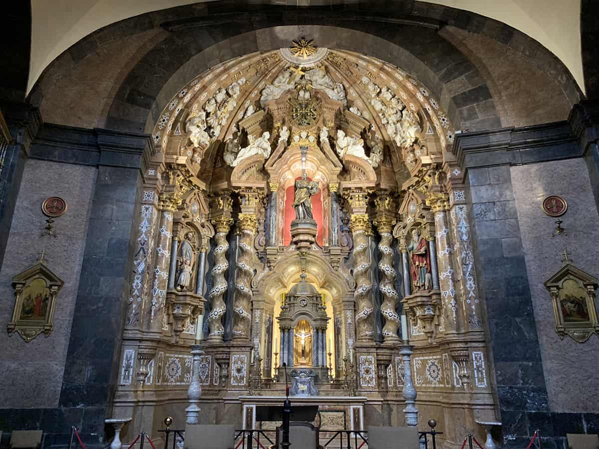 The main altar at the Basilica in Loyola
