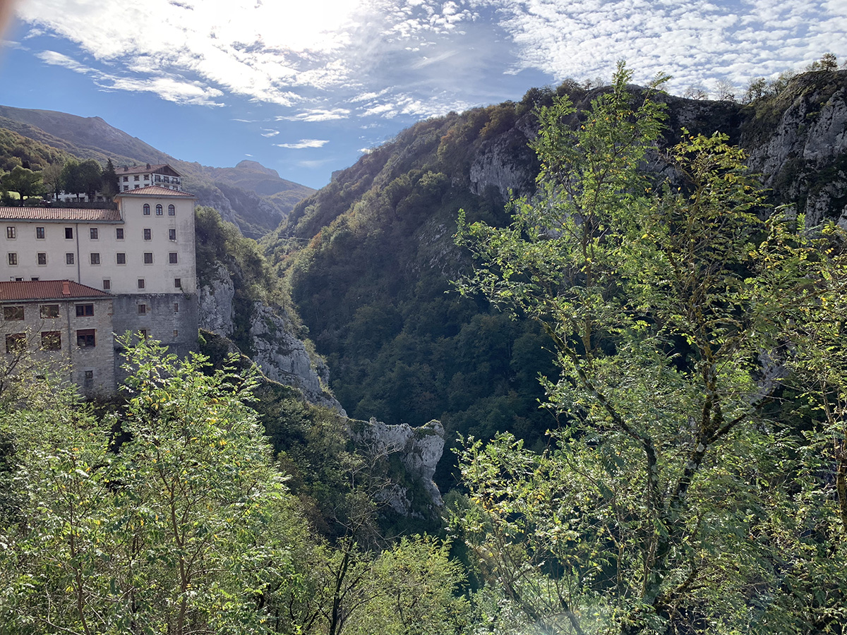 The shrine at Arantzazu is built on a cliff overlooking the mountains. Following his convalescence and conversion, St. Ignatius made an all night vigil at this shrine as he began his pilgrimage from Loyola