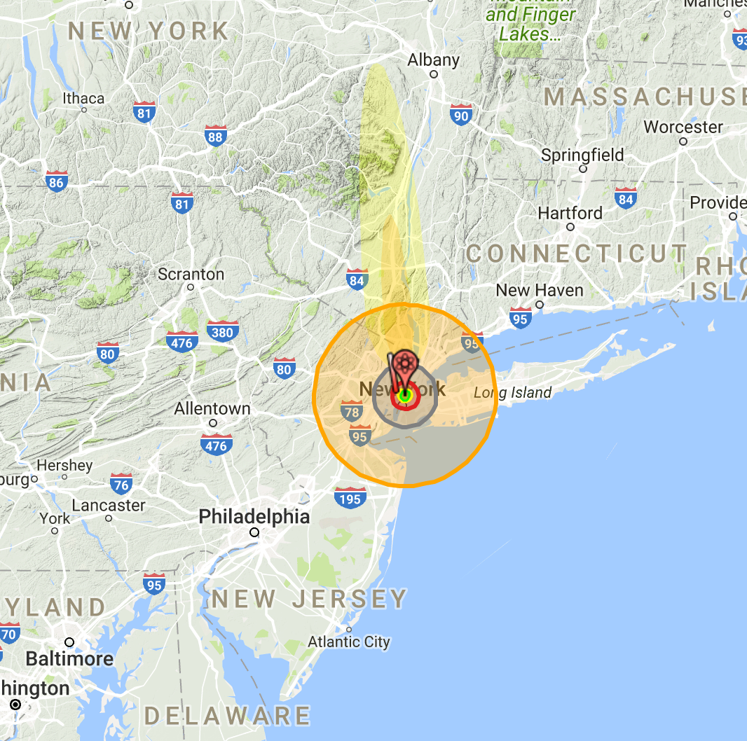 Simulation: 50 Megaton 1961 Soviet bomb detonated in Manhattan.