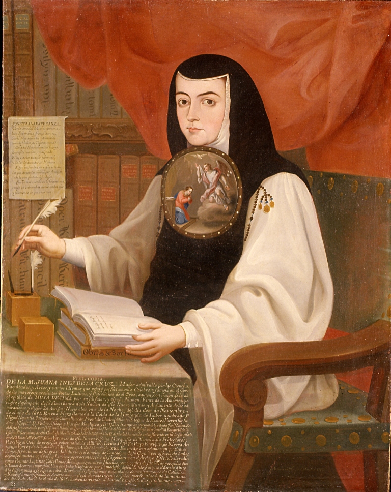 Portrait of Sister Juana Ines de la Cruz by Andrés de Islas. 