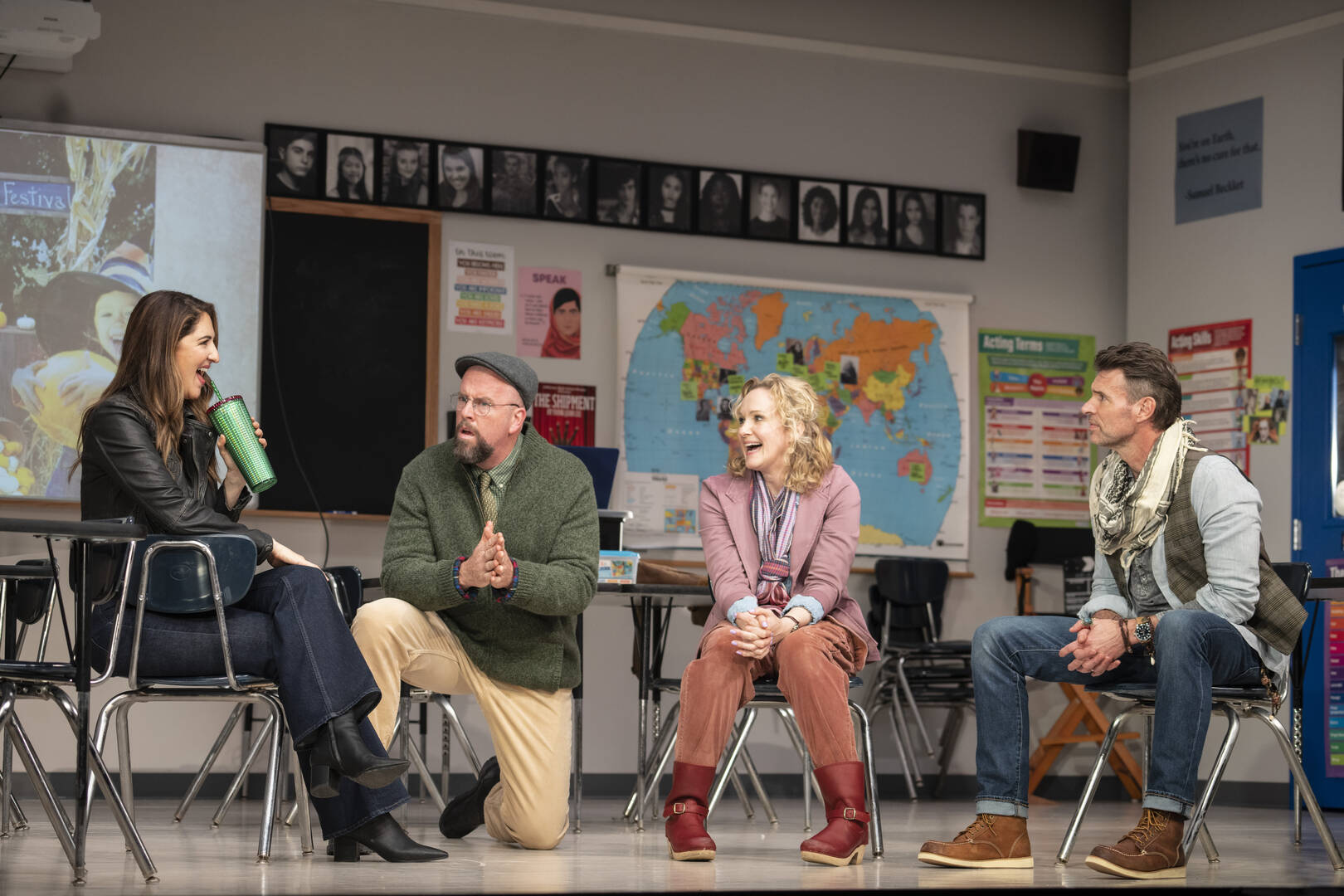 D'Arcy Carden, Chris Sullivan, Katie Finneran and Scott Foley in THE THANKSGIVING PLAY ( Joan Marcus)