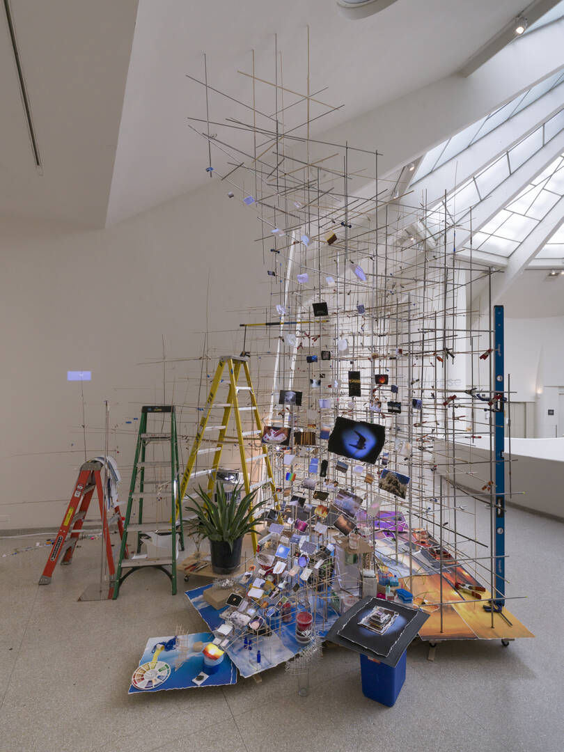A view of a piece of artwork called Timelapse by Sarah Sze on display at the Guggenheim Museum in New York City