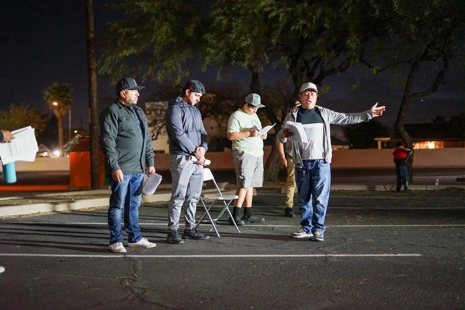 Martín Vazquez, who plays the role of Pontius Pilate, practices his lines for a dramatized Stations of the Cross at Most Holy Trinity Church in Phoenix, Ariz. (J.D. Long García)