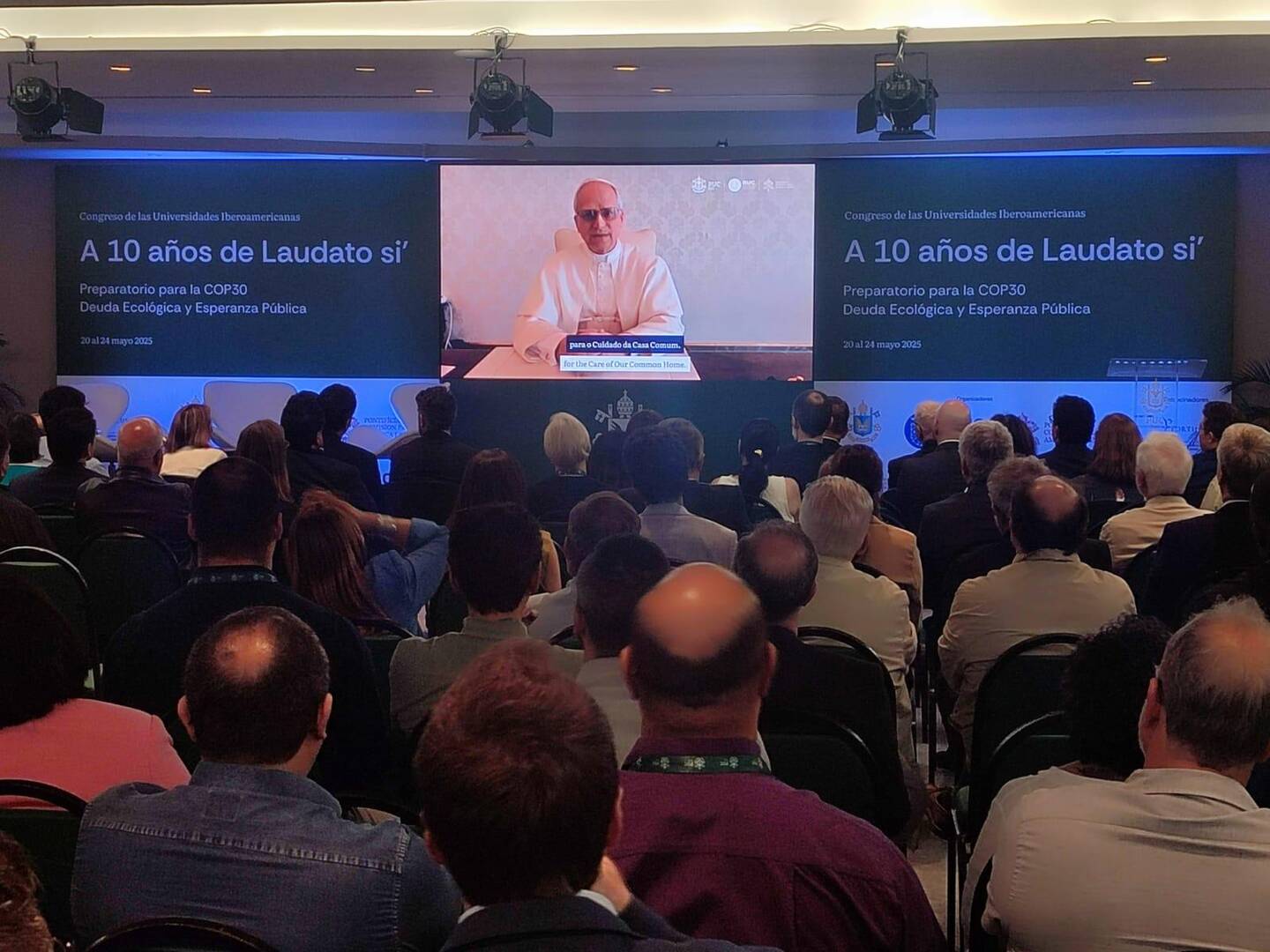 Pope Leo XIV sent a video message to an international conference on “ecological debt and public hope” in Rio de Janeiro on May 20 (Photo by Luis Miguel Modino)
