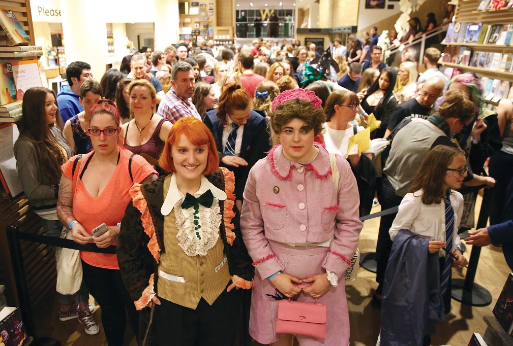 Harry Potter fans in costume.