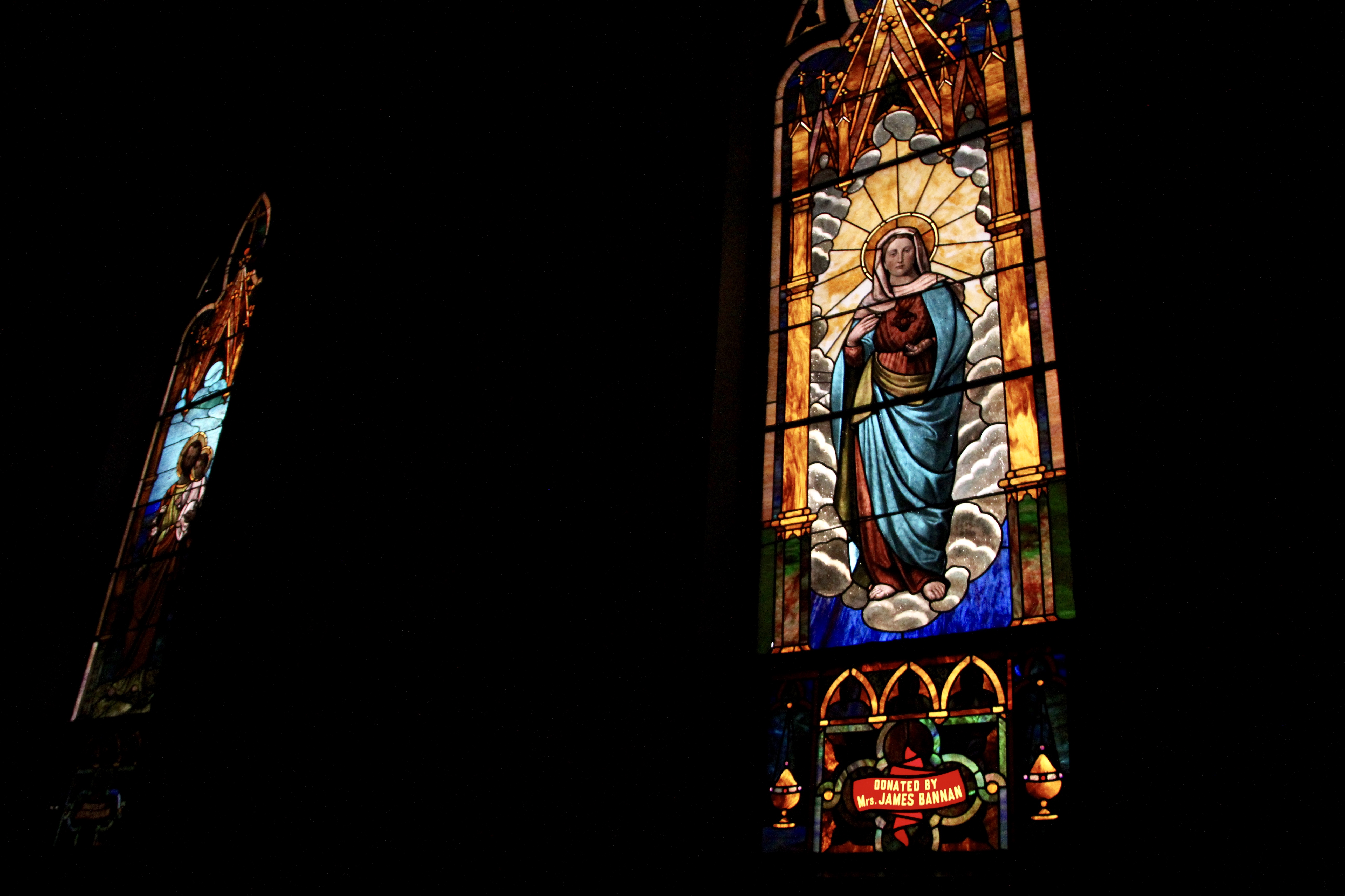 Stained glass window at St. Michael's