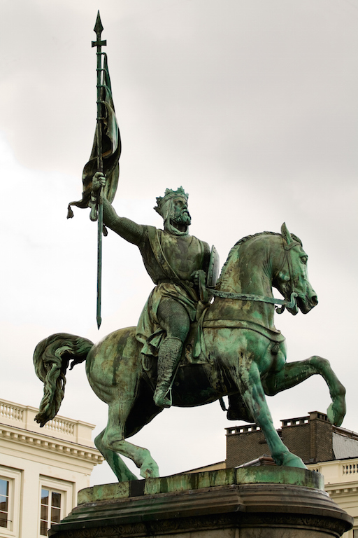 A statue of Godfrey of Bouillon, one of the leaders of the first crusade, stands in the Royal Square in Brussels. (Photo: iStock)  