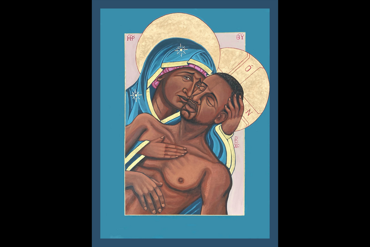 Photo 2- “Mama” (2020), a painting by iconographer Kelly Latimore, was stolen from the Catholic University of America in November. (Image courtesy of Kelly Latimore)