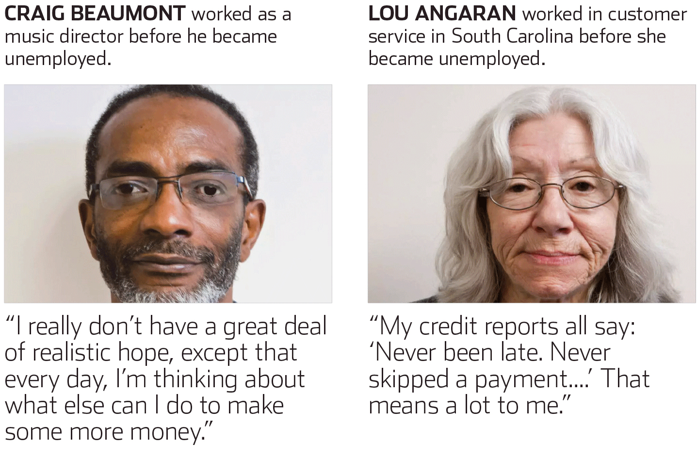 Unemployed workers over 50 share their stories