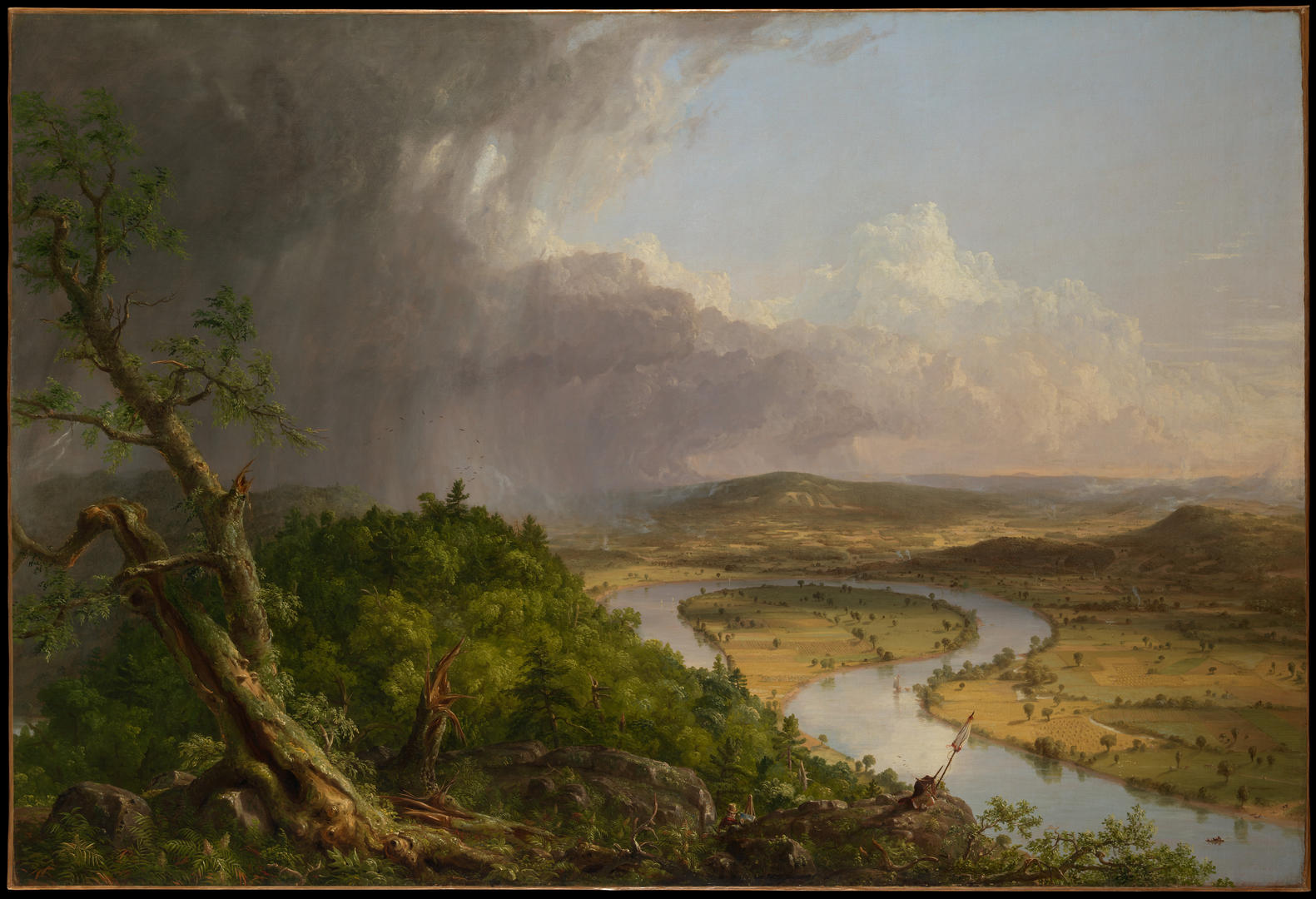 “View from Mount Holyoke, Northampton, Massachusetts, after a Thunderstorm—The Oxbow” (1836), Thomas Cole