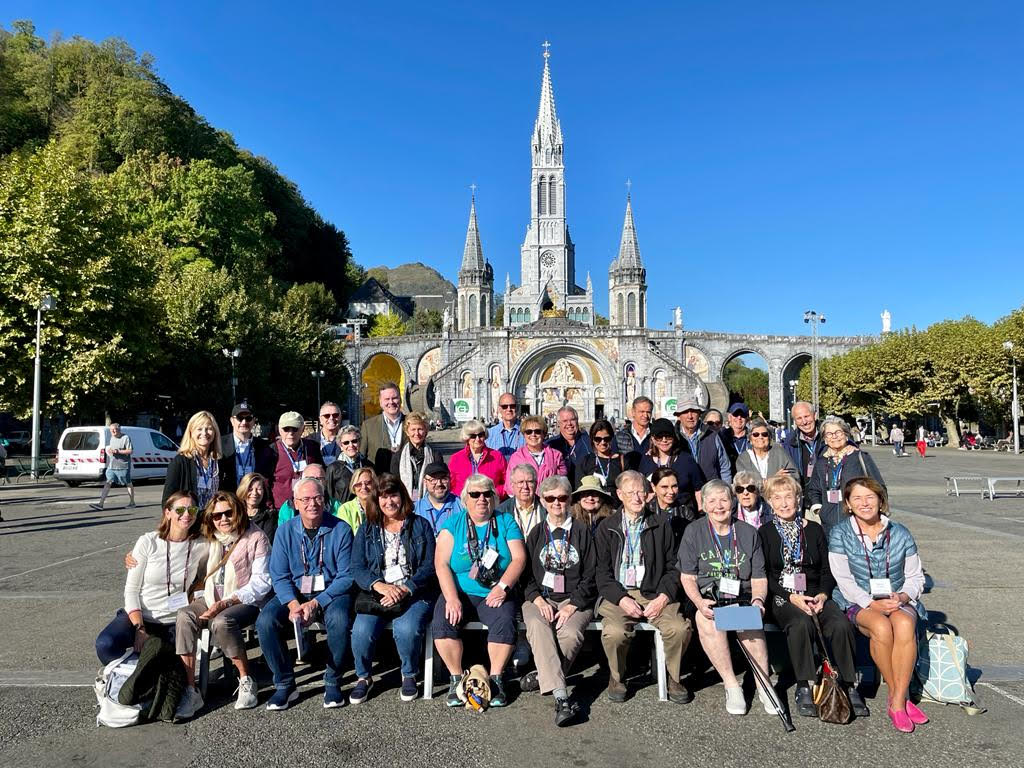 group of pilgrims at lourdes