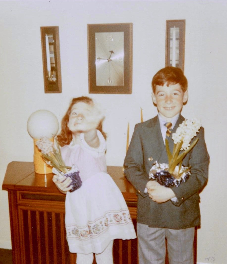 Happy Easter from my sister Carolyn and me, circa 1970.