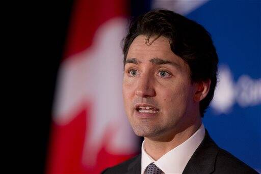 In this March 11, 2016 file photo, Canadian Prime Minister Justin Trudeau speaks at the Canada 2020 and the Center for American Progress luncheon gathering in Washington. (AP Photo/Manuel Balce Ceneta, File)