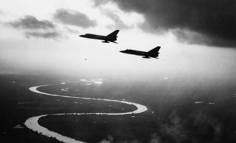 US Air Force F-106As in flight in the early 1960s. Planes such as these were on high alert and ready to launch airstrikes on Soviet missile positions in Cuba during the Cuban Missile Crisis in October, 1962. (U.S. Air Force photo)