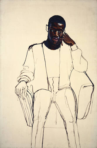 “James Hunter Black Draftee” by Alice Neel, 1965. (COMMA Foundation, Belgium © The Estate of Alice Neel)