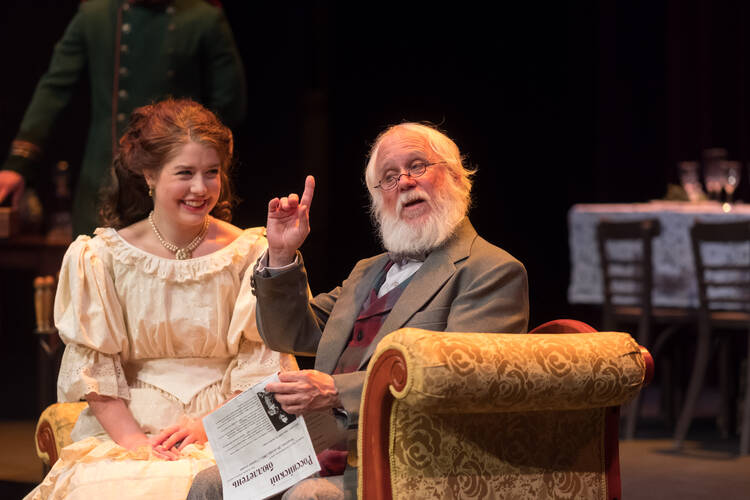 The author and actress Allysa Clausen perform in "Three Sisters."