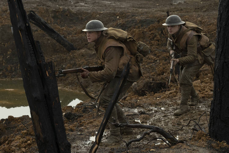 Lance Corporal Schofield (George MacKay) and Lance Corporal Blake (Dean-Charles Chapman) in ‘1917’ (photo: Universal Pictures)