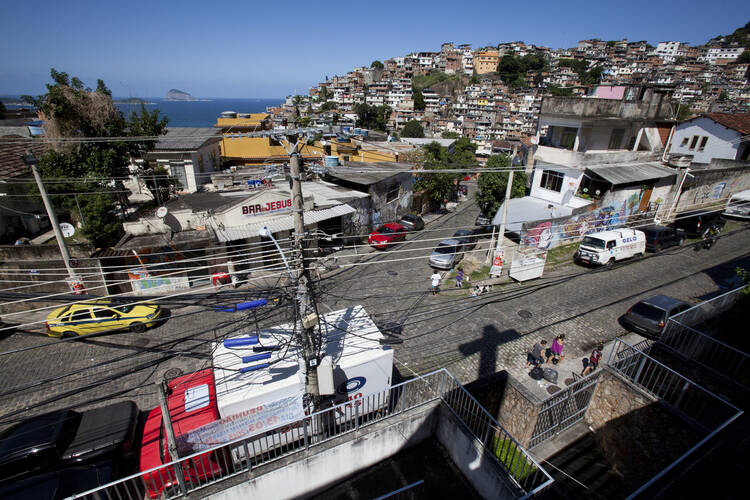 View of Vidigal, revitalized slum of Rio de Janiero