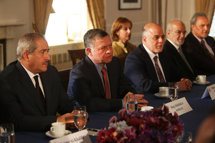 Arab leaders meet President Obama, discuss airstrikes against ISIS. (CNS photo/Spencer Platt, EPA)