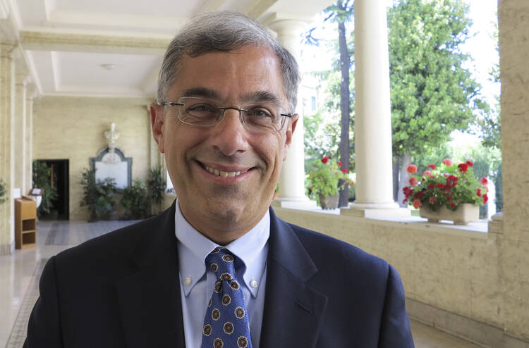 Francesco Cesareo, chairman of the National Review Board, poses for a photo in 2014 during a conference on child protection at the Pontifical Irish College in Rome. (CNS photo/Carol Glatz)