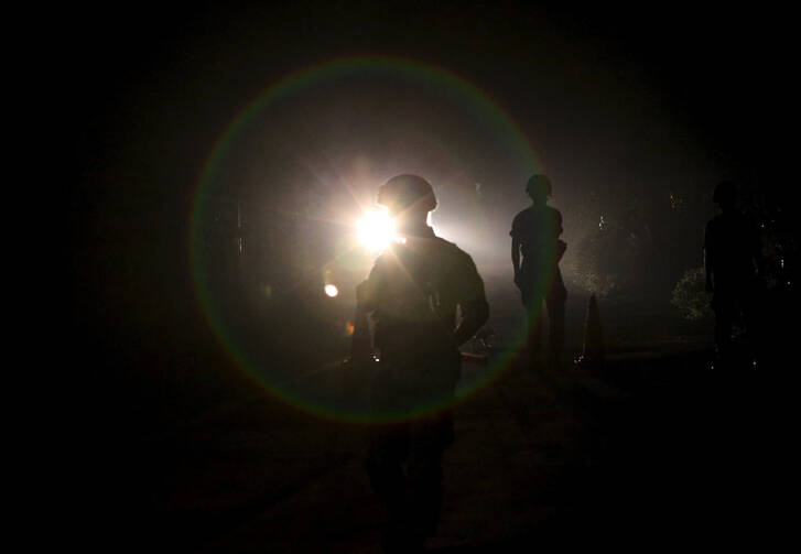 South Korean soldiers stand guard near the demilitarized zone in Yeoncheon, South Korea. (CNS photo/Park Dong-ju/Yonhap, Reuters)