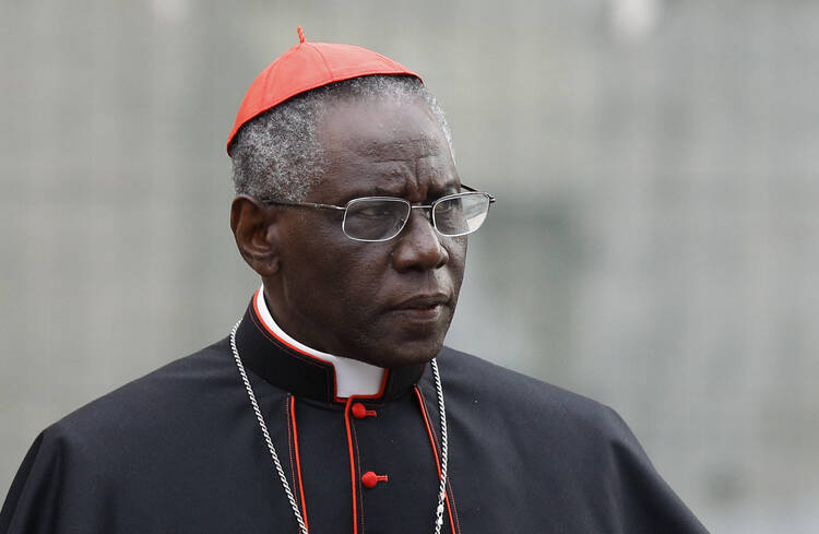 Cardinal Robert Sarah, prefect of the Congregation for Divine Worship and the Sacraments, is pictured at the Vatican in this Oct. 9, 2012, file photo. (CNS photo/Paul Haring)