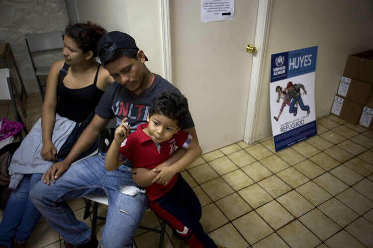 Next Stop, Sanctuary? A family from the Mexican state of Guerrero at the Casa del Migrante shelter in Tijuana, Mexico in Jun 2016. (CNS photo/David Maung) 