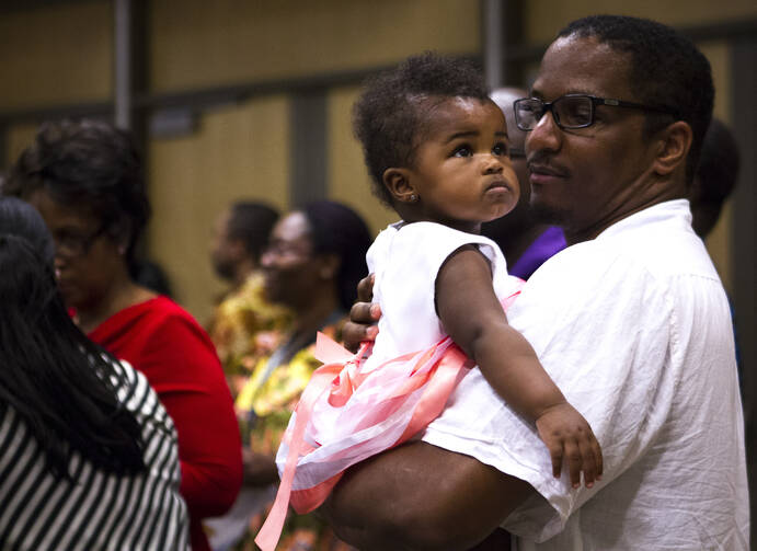 African Catholics gather for an Aug. 6 Mass during the Third African National Eucharistic Congress at The Catholic University of America in Washington. (CNS photo/Rhina Guidos)