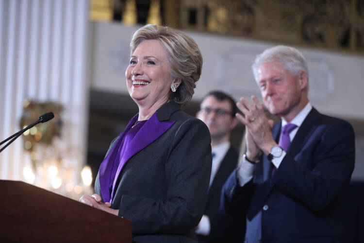 Hillary Clinton speaks in New York on Nov. 9 after conceding the presidential election to Donald Trump. (AP Photo/Andrew Harnik)