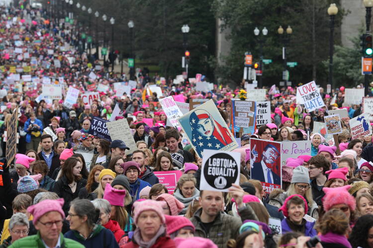 Pro-life Democrats are increasingly absent (or silent) at events such as the Women's March on Washington on Jan. 21. (CNS photo/Bob Roller)