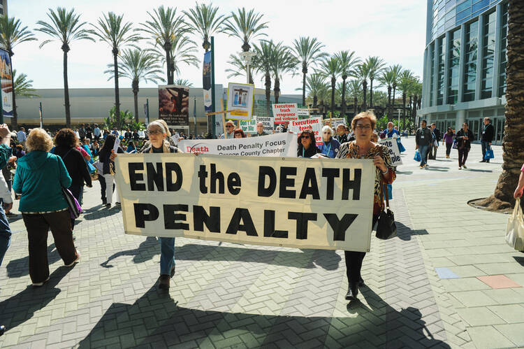 Catholics Against the Death Penalty-Southern California march during the 2017 Religious Education Congress in Anaheim, Calif., in February. (CNS photo/Andrew Cullen, Reuters)