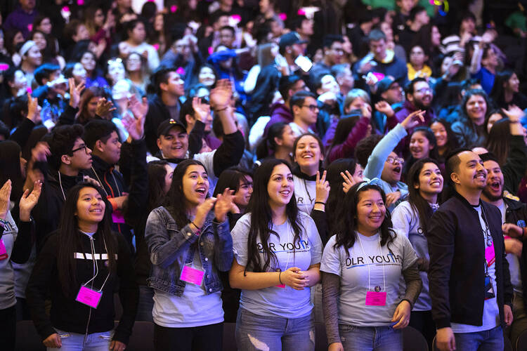 Young attendees at last year's Religious Education Congress in Anaheim. (CNS photo/Victor Aleman, Angelus News)