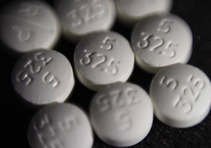 Pills of the opioid oxycodone-acetaminophen, also known as Percocet. (AP Photo/Patrick Sison)