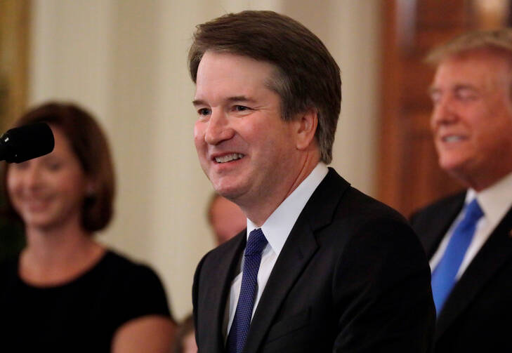 Brett Kavanaugh at the White House on July 9. (CNS photo/Jim Bourg, Reuters) 