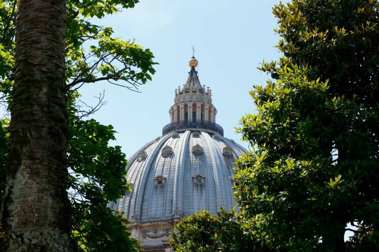 The dome of St. Peter's Basilica at the Vatican. (CNS photo/Paul Haring) 