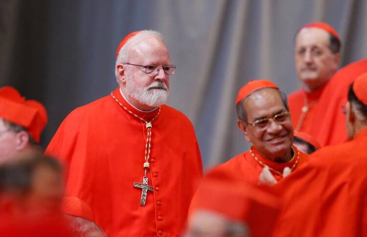 Cardinal Sean P. O'Malley of Boston, president of the Pontifical Commission for the Protection of Minors, is pictured before a consistory in St. Peter's Basilica at the Vatican June 28. (CNS photo/Paul Haring)