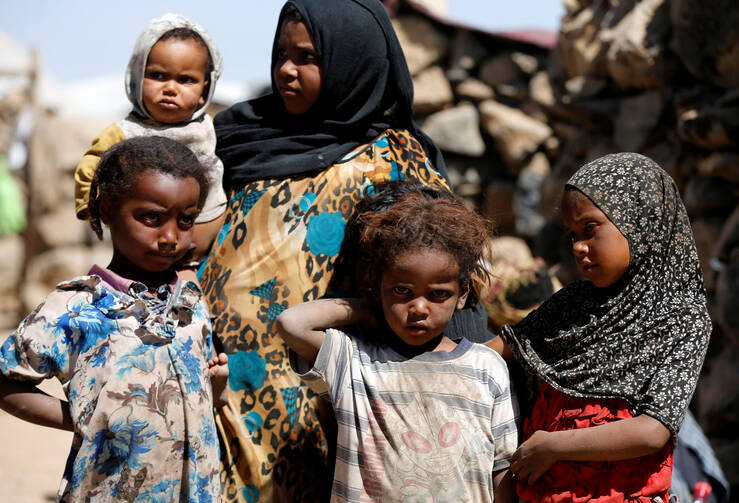 A makeshift camp for internally displaced people near Sanaa, Yemen, on Jan. 28. The United Nations says one child dies every 10 minutes in Yemen. (CNS photo/Khaled Abdullah, Reuters)