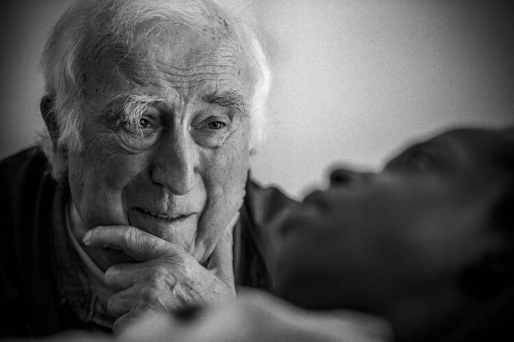 Jean Vanier, founder of the L'Arche communities, appears in the documentary "Summer in the Forest." (CNS photo/Abramorama)