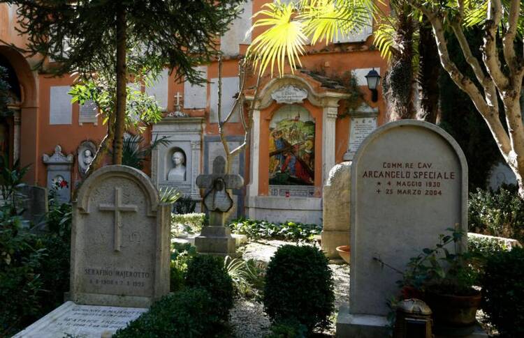 The Teutonic cemetery at the Vatican is seen in this 2015 file photo. The decision to open two tombs in the cemetery was made in response to the request of Emanuela Orlandi's family and their questioning "the possible concealment of her cadaver in the small cemetery located within Vatican City State." She disappeared in 1983. (CNS photo/Paul Haring)