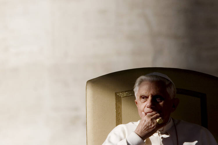 Pope Benedict XVI at the end of a general weekly audience in the fall of 2006 (photo: Alessandra Benedetti/Corbis via Getty Images).
