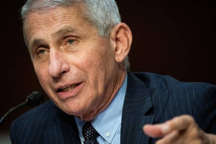 Dr. Anthony Fauci, director of the National Institute of Allergy and Infectious Diseases, speaks during a Senate hearing in Washington June 30, 2020 (CNS photo/Al Drago).