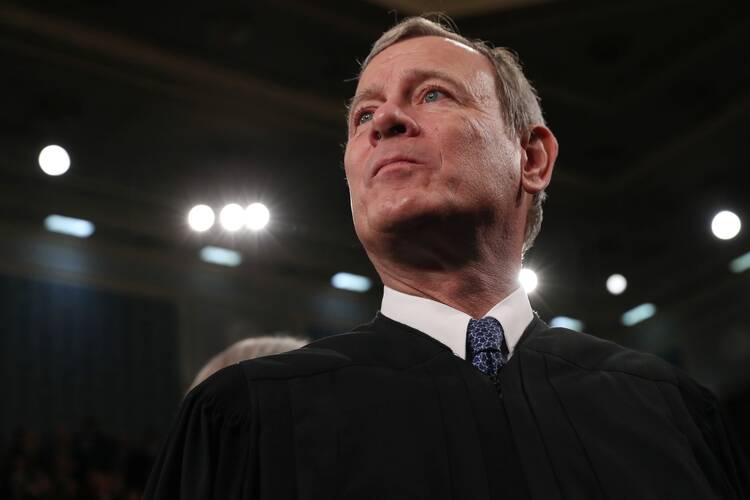 Chief Justice John Roberts has indicated that the Supreme Court should generally be bound by its own previous decisions, including Roe v. Wade. (CNS photo/Leah Millis, Pool via Reuters)