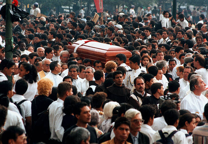 The funeral of Bishop Juan José Gerardi Conedera (photograph courtesy of HBO)