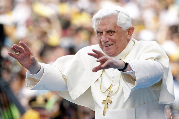  Retired Pope Benedict XVI, pictured in a 2008 file photo, celebrated his 93rd birthday April 16, 2020. (CNS photo/Gregory A. Shemitz)