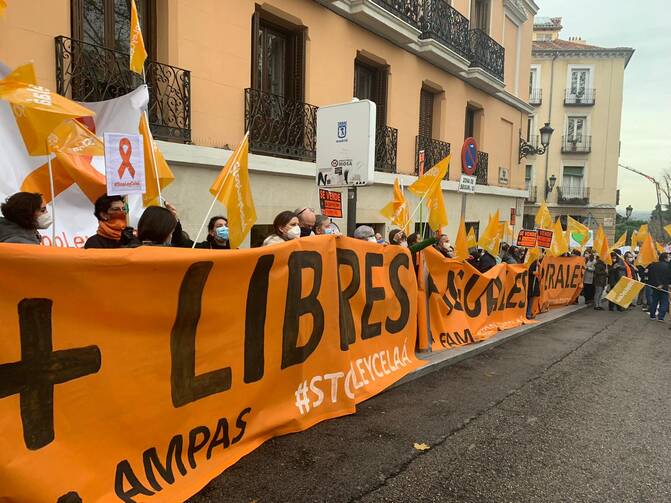 Demonstrations in November were conducted all over Spain against the ‘Ley Celaá.’ Photo courtesy of Mas Plurales.