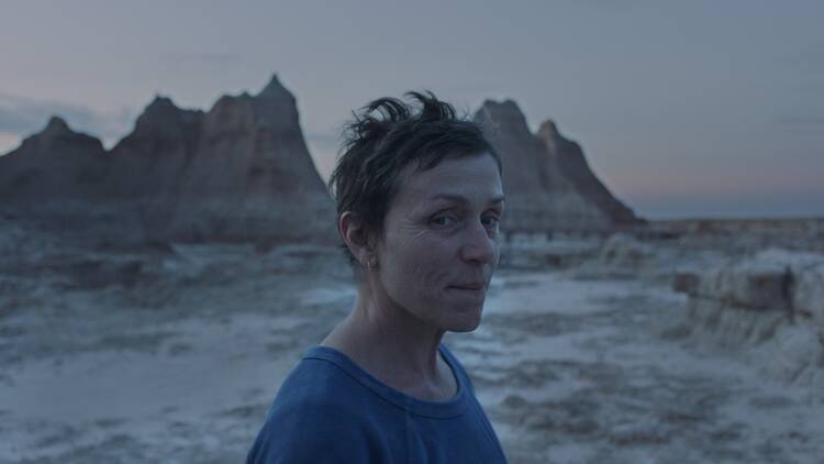 Frances McDormand in "Nomadland" (CNS photo/Searchlight Pictures).