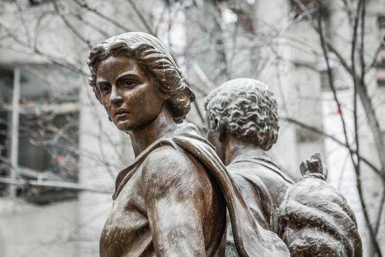 Detail of the Irish Famine Memorial in Boston. (iStock/mtraveler)