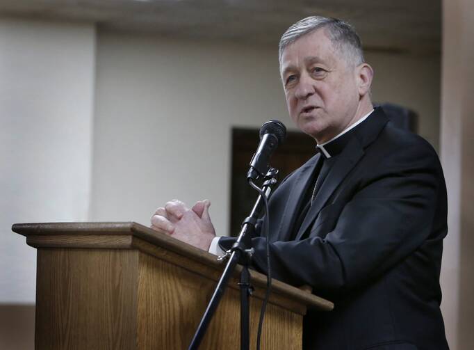 Cardinal Blase J. Cupich of Chicago speaks during a luncheon at St. Genevieve School in Chicago Jan. 30, 2020. (CNS photo/Karen Callaway, Chicago Catholic)