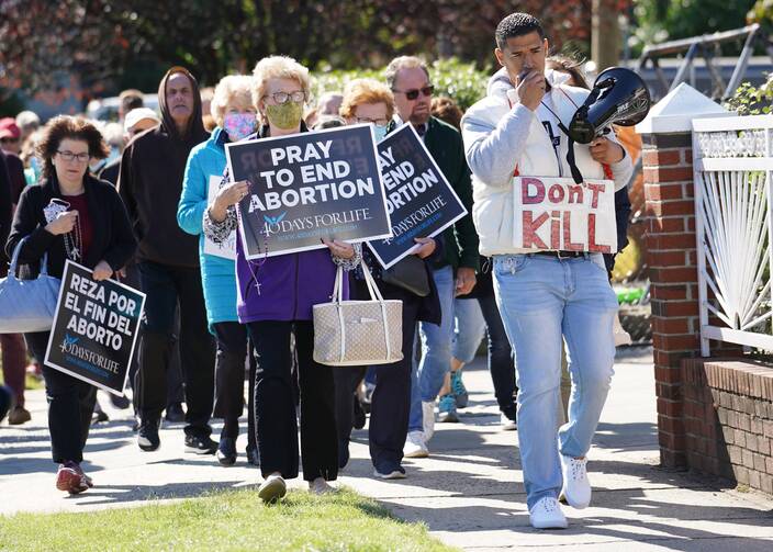 Pro-life advocates participate in a rosary procession on Sept. 19, 2020, in Hempstead, N.Y. (CNS photo/Gregory A. Shemitz)