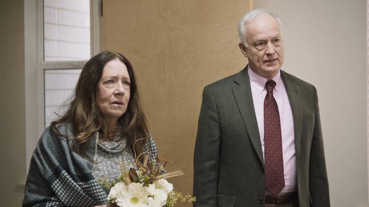 Ann Down and Reed Birney star in a scene from the movie "Mass." (CNS photo/Bleecker Street)